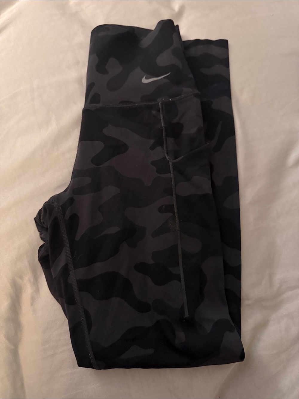 Nike Kids Black & Dark Gray Camo Leggings